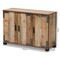 Baxton Studio Cyrille Farmhouse Rustic Finished Wood 3-Door Shoe Cabinet 169-10887 - alternate 6